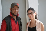 Ahmad's son with a volunteer from ACT for 